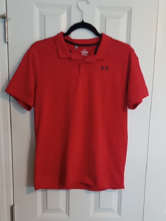 Under Armour Other - Under Armour Striped Red Kids Polo Shirt with Logo